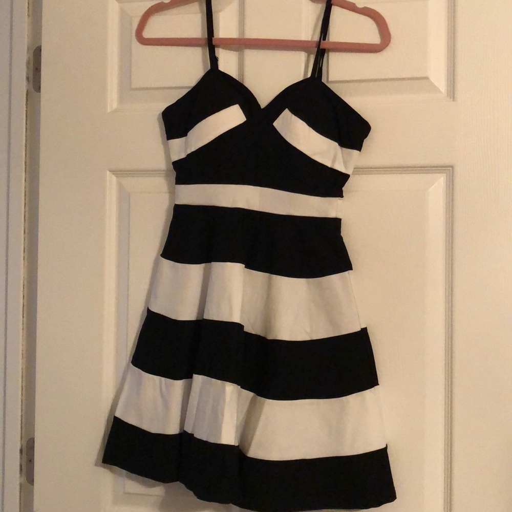 Women’s Black and White Striped Sundress